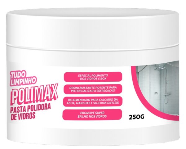 POLIMAX PASTA POLIDORA DE VIDROS E INOX 250g