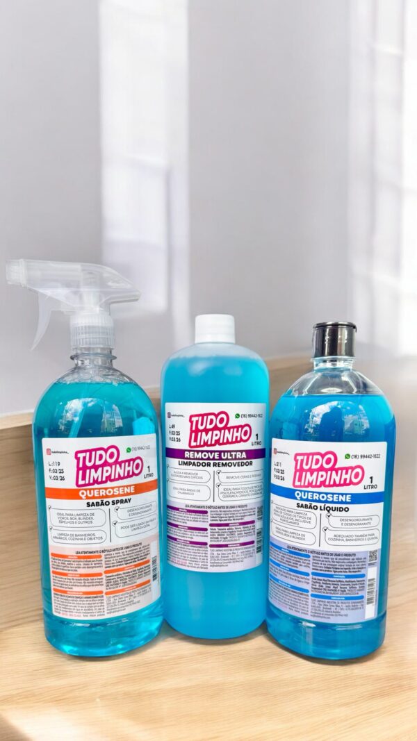KIT TRIO BÁSICO SABÃO E SPRAY DE QUEROSENE + REMOVE 1L - Imagem 2